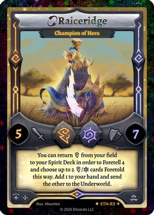 Image of Raiceridge - Champion of Hera (Stellar) (ETH-R3) - Shattered Stars  Ethereal Reverse Holo