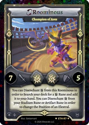 Image of Roominous - Champion of Ares (Stellar) (ETH-R7) - Shattered Stars  Ethereal Reverse Holo