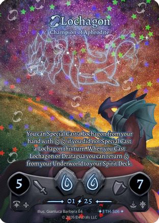 Image of Lochagon - Champion of Aphrodite (Serialized) (ETH-S06) - Shattered Stars  Ethereal Holo