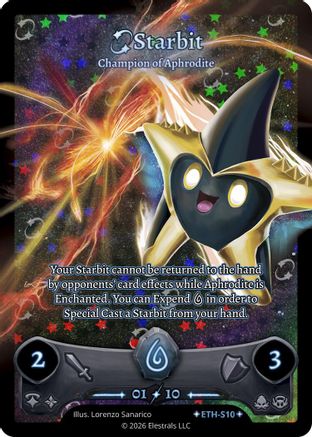 Image of Starbit - Champion of Aphrodite (Serialized) (ETH-S10) - Shattered Stars  Ethereal Holo