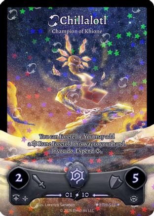 Image of Chillalotl - Champion of Khione (Serialized) (ETH-S12) - Shattered Stars  Ethereal Holo