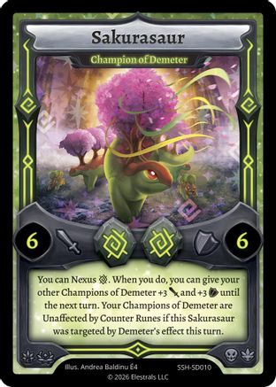 Image of Sakurasaur - Champion of Demeter (SSH-SD010) - Divine Champions Snowshade Starter Decks Holo