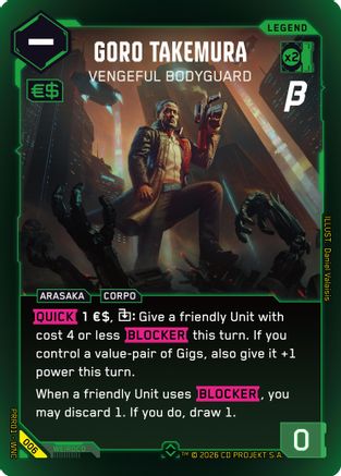 Image of Goro Takemura - Vengeful Bodyguard (006) - PreRelease Beta Foil