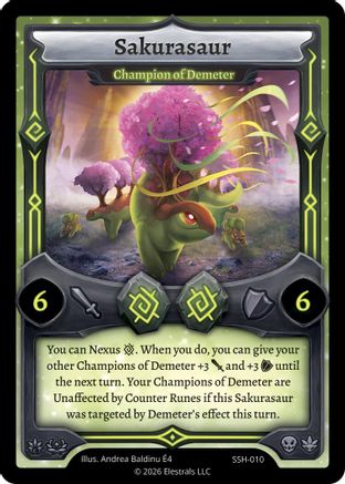 Image of Sakurasaur - Champion of Demeter (SSH-010) - Divine Champions Snowshade Reverse Holo