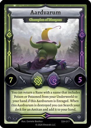 Image of Aardvarum - Champion of Dionysus (SSH-017) - Divine Champions Snowshade