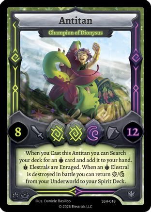 Image of Antitan - Champion of Dionysus (SSH-018) - Divine Champions Snowshade Holo