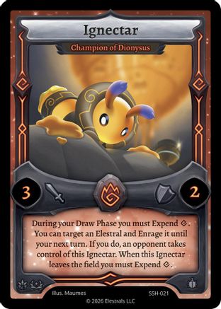 Image of Ignectar - Champion of Dionysus (SSH-021) - Divine Champions Snowshade Reverse Holo