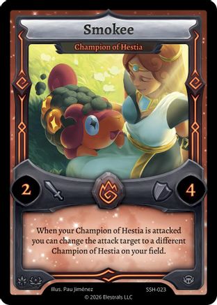 Image of Smokee - Champion of Hestia (SSH-023) - Divine Champions Snowshade Reverse Holo