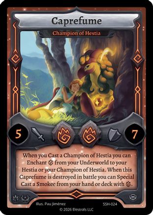 Image of Caprefume - Champion of Hestia (SSH-024) - Divine Champions Snowshade Reverse Holo