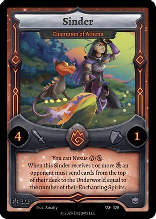 Image of Sinder - Champion of Athena (SSH-028) - Divine Champions Snowshade