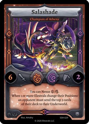 Image of Salashade - Champion of Athena (SSH-029) - Divine Champions Snowshade Reverse Holo