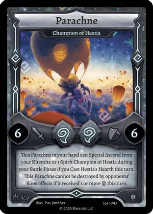 Image of Parachne - Champion of Hestia (SSH-043) - Divine Champions Snowshade Holo