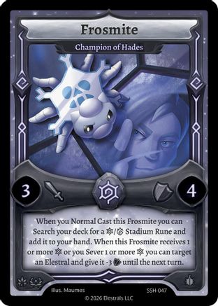 Image of Frosmite - Champion of Hades (SSH-047) - Divine Champions Snowshade Reverse Holo