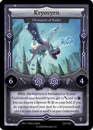 Image of Kryovyrn - Champion of Hades (SSH-050) - Divine Champions Snowshade Reverse Holo