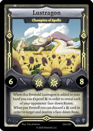 Image of Lustragon - Champion of Apollo (SSH-059) - Divine Champions Snowshade Reverse Holo