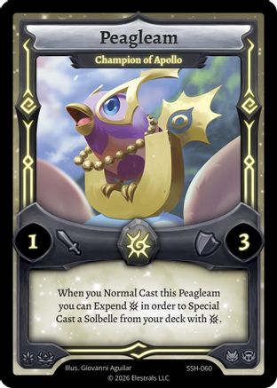 Image of Peagleam - Champion of Apollo (SSH-060) - Divine Champions Snowshade Reverse Holo