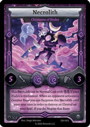 Image of Necrolith - Champion of Hades (SSH-063) - Divine Champions Snowshade Holo