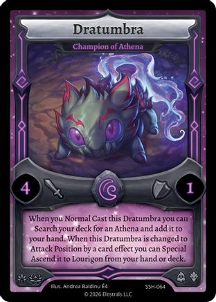 Image of Dratumbra - Champion of Athena (SSH-064) - Divine Champions Snowshade Reverse Holo