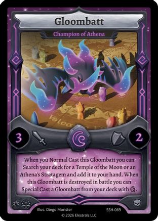 Image of Gloombatt - Champion of Athena (SSH-069) - Divine Champions Snowshade Reverse Holo