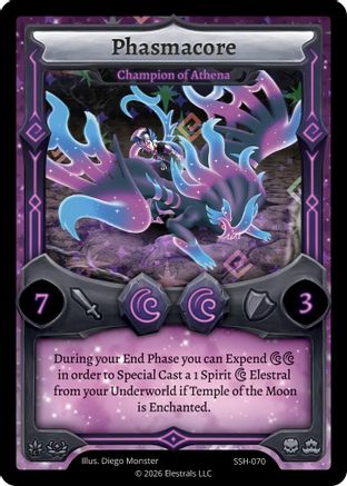 Image of Phasmacore - Champion of Athena (SSH-070) - Divine Champions Snowshade Holo