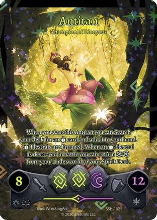 Image of Antitan - Champion of Dionysus (Full Art) (SSH-102) - Divine Champions Snowshade Holo