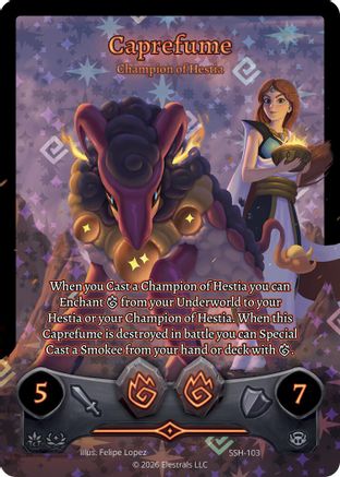Image of Caprefume - Champion of Hestia (Full Art) (SSH-103) - Divine Champions Snowshade Holo