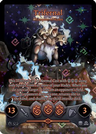 Image of Trifernal - Champion of Hades (Full Art) (SSH-104) - Divine Champions Snowshade Holo