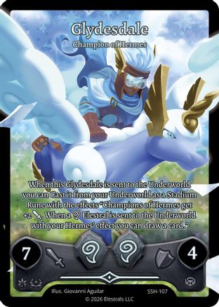 Image of Glydesdale - Champion of Hermes (Full Art) (SSH-107) - Divine Champions Snowshade Holo