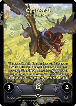 Image of Cypromal - Champion of Apollo (Full Art) (SSH-111) - Divine Champions Snowshade Holo