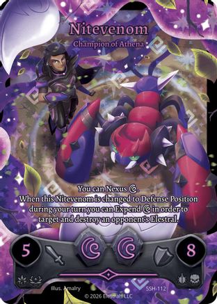 Image of Nitevenom - Champion of Athena (Full Art) (SSH-112) - Divine Champions Snowshade Holo