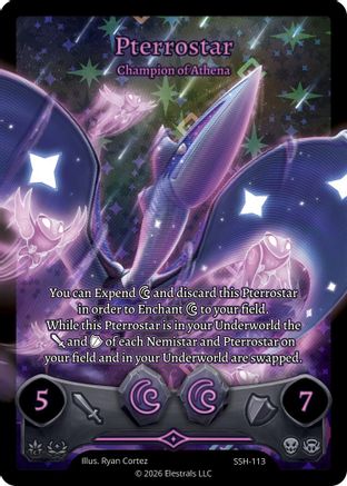Image of Pterrostar - Champion of Athena (Full Art) (SSH-113) - Divine Champions Snowshade Holo