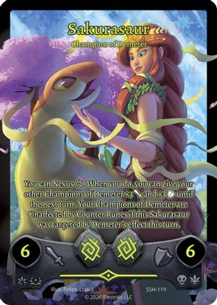 Image of Sakurasaur - Champion of Demeter (Full Art) (SSH-119) - Divine Champions Snowshade Holo