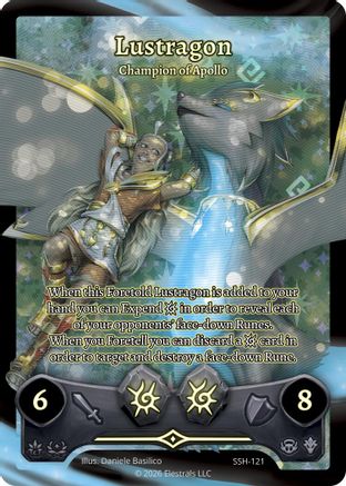 Image of Lustragon - Champion of Apollo (Full Art) (SSH-121) - Divine Champions Snowshade Holo