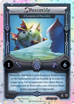 Image of Porcutide - Champion of Poseidon (Stellar) (SSH-R03) - Divine Champions Snowshade Reverse Holo