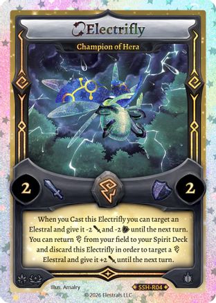 Image of Electrifly - Champion of Hera (Stellar) (SSH-R04) - Divine Champions Snowshade Reverse Holo