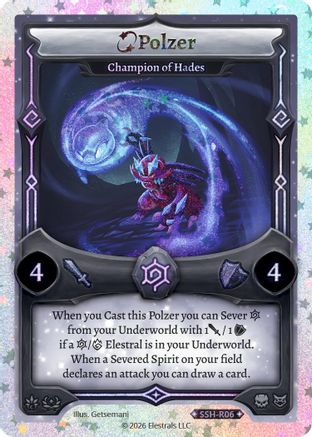 Image of Polzer - Champion of Hades (Stellar) (SSH-R06) - Divine Champions Snowshade Reverse Holo