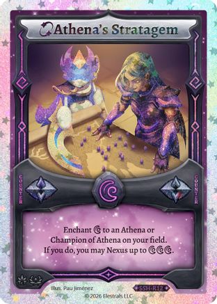 Image of Athena's Stratagem (Stellar) (SSH-R12) - Divine Champions Snowshade Reverse Holo