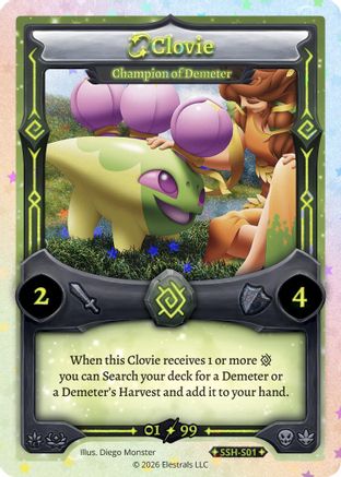 Image of Clovie - Champion of Demeter (Serialized) (SSH-S01) - Divine Champions Snowshade Holo