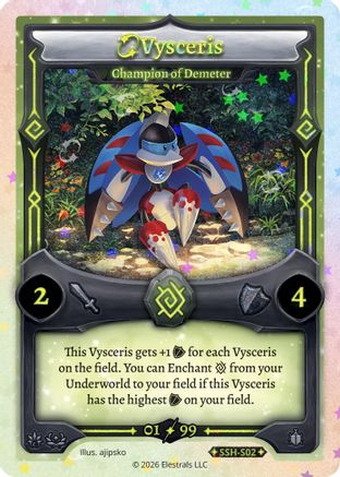 Image of Vysceris - Champion of Demeter (Serialized) (SSH-S02) - Divine Champions Snowshade Holo