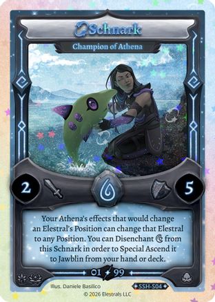 Image of Schnark - Champion of Athena (Serialized) (SSH-S04) - Divine Champions Snowshade Holo