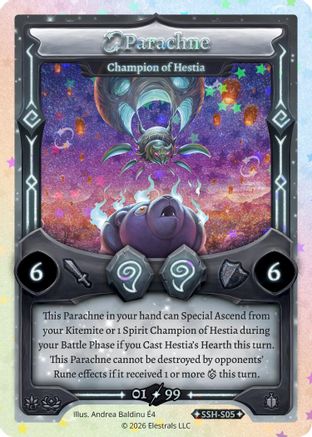 Image of Parachne - Champion of Hestia (Serialized) (SSH-S05) - Divine Champions Snowshade Holo
