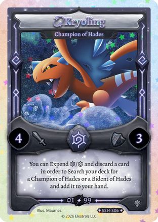 Image of Kryoling - Champion of Hades (Serialized) (SSH-S06) - Divine Champions Snowshade Holo