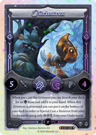 Image of Grimtrex (Serialized) (SSH-S09) - Divine Champions Snowshade Holo