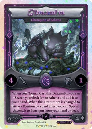 Image of Dratumbra - Champion of Athena (Serialized) (SSH-S13) - Divine Champions Snowshade Holo