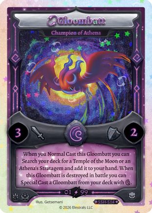 Image of Gloombatt - Champion of Athena (Serialized) (SSH-S14) - Divine Champions Snowshade Holo