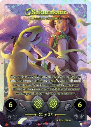 Image of Sakurasaur - Champion of Demeter (Serialized) (SSH-S16) - Divine Champions Snowshade Holo
