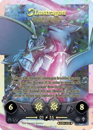 Image of Lustragon - Champion of Apollo (Serialized) (SSH-S18) - Divine Champions Snowshade Holo