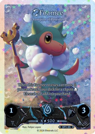 Image of Foamee - Champion of Poseidon (SP1-35) - Starter Pack Holo