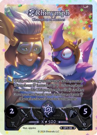 Image of Rhinymph - Champion of Hermes (SP1-38) - Starter Pack Holo