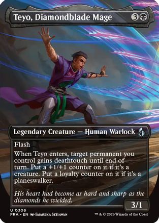 Image of Teyo, Diamondblade Mage (Borderless) (FRA-306) - Reality Fracture Foil